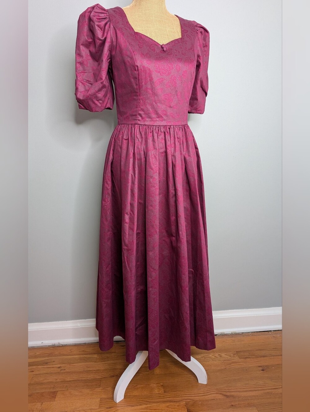Vintage Laura Ashley raspberry sparkle dress